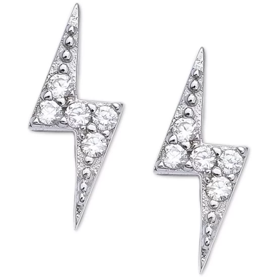Brand new ๐ Giani Bernini Cubic Zirconia Lightning Bolt Stud Earrings In Sterling Silver, Created For Macy's ๐ 4 Brand new ๐ Giani Bernini Cubic Zirconia Lightning Bolt Stud Earrings In Sterling Silver, Created For Macy's ๐ - Image 4