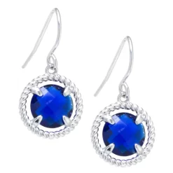 New ❤️ Giani Bernini Round Crystal Wire Drop Earrings In Sterling Silver. Available In Clear, Blue, Green Or Purple 🎁 -Giani Bernini Shop unnamed file 1035