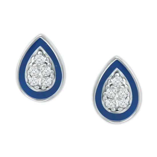 Best Pirce ✔️ Giani Bernini Cubic Zirconia & Enamel Teardrop Stud Earrings In Sterling Silver, Created For Macy's 🥰 4 Best Pirce ✔️ Giani Bernini Cubic Zirconia & Enamel Teardrop Stud Earrings In Sterling Silver, Created For Macy's 🥰 - Image 4