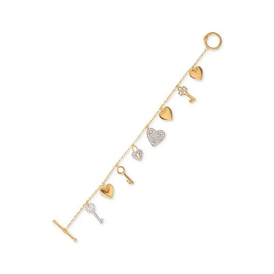 Wholesale ❤️ Giani Bernini Cubic Zirconia Heart & Key Charm Bracelet In Gold-Plated Sterling Silver, Created For Macy's Gold Over Silver 🌟 3 Wholesale ❤️ Giani Bernini Cubic Zirconia Heart & Key Charm Bracelet In Gold-Plated Sterling Silver, Created For Macy's Gold Over Silver 🌟 - Image 3