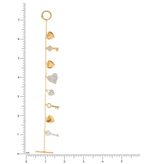 Wholesale ❤️ Giani Bernini Cubic Zirconia Heart & Key Charm Bracelet In Gold-Plated Sterling Silver, Created For Macy's Gold Over Silver 🌟 4 Wholesale ❤️ Giani Bernini Cubic Zirconia Heart & Key Charm Bracelet In Gold-Plated Sterling Silver, Created For Macy's Gold Over Silver 🌟 - Image 4