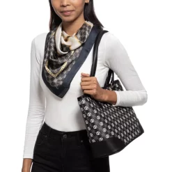 Best Pirce 🥰 Giani Bernini Women's Logo Chain Print Square Scarf Black 😀 -Giani Bernini Shop unnamed file 115