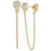 Outlet ⌛ Giani Bernini Cubic Zirconia Cluster Chain Drop Earrings In 14k Gold-Plated Sterling Silver, Created For Macy's (Also In Sterling Silver) 🧨