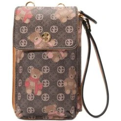 Top 10 🌟 Giani Bernini Scatter Bears North South Tech Wallet On A String, Created For Macy's Brown Block Signature ⭐