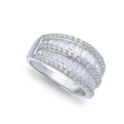 Best deal 🤩 Giani Bernini Cubic Zirconia Pave Baguette Ring (2-1/8 Ct.t.w) In Sterling Silver 👍