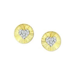 Deals 👍 Giani Bernini Cubic Zirconia Heart Disc Stud Earrings, Created For Macy's Gold Over Silver 🛒 -Giani Bernini Shop unnamed file 1220