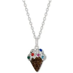 Best Pirce 🔥 Giani Bernini Crystal Pavé Ice Cream 18 Pendant Necklace In Sterling Silver, Created For Macy's Multi 😀