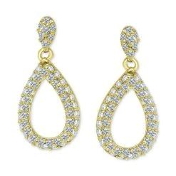 Wholesale ⌛ Giani Bernini Cubic Zirconia Open Teardrop Drop Earrings, Created For Macy's Gold Over Silver 🛒