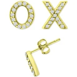 Cheapest π Giani Bernini Cubic Zirconia X & O Mismatch Stud Earrings, Created For Macy's Gold β