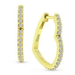 Best deal π Giani Bernini Cubic Zirconia Small Heart Hoop Earrings In 18k Gold-Plated Sterling Silver, Created For Macy's Gold Over Silver π