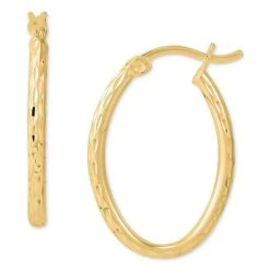 Best reviews of ✔️ Giani Bernini Textured Oval Hoop Earrings 25mm, Created For Macy's Gold Over Silver 🥰