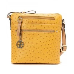 Best deal π Giani Bernini Embossed Faux Ostrich Crossbody, Created For Macy's Spicy Mustard π§¨