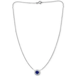 Buy π― Giani Bernini Blue Cubic Zirconia Framed 16 Pendant Necklace, Created For Macy's Silver β€οΈ