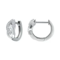 Outlet ⭐ Giani Bernini Cubic Zirconia Link Small Huggie Hoop Earrings, 0.55, Created For Macy's Twotone 🎁 -Giani Bernini Shop unnamed file 1304