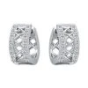 Budget ⭐ Giani Bernini Cubic Zirconia Lattice Small Huggie Hoop Earrings, 0.51, Created For Macy's Sterling Silver ✔️