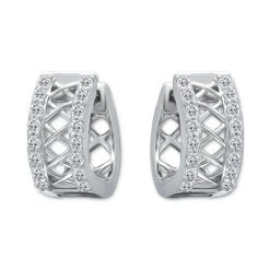 Budget β Giani Bernini Cubic Zirconia Lattice Small Huggie Hoop Earrings, 0.51, Created For Macy's Sterling Silver βοΈ