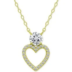 Discount π Giani Bernini Cubic Zirconia Heart Pendant Necklace, 16 + 2 Extender, Created For Macy's Sterling Silver β€οΈ