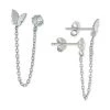 Coupon ⌛ Giani Bernini Cubic Zirconia Butterfly Chain Double Pierced Drop Earrings In Sterling Silver, Created For Macy's 😍