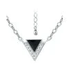Hot Sale ❤️ Giani Bernini Cubic Zirconia & Enamel Triangle Pendant Necklace In Sterling Silver, 16 + 2 Extender, Created For Macy's ✔️