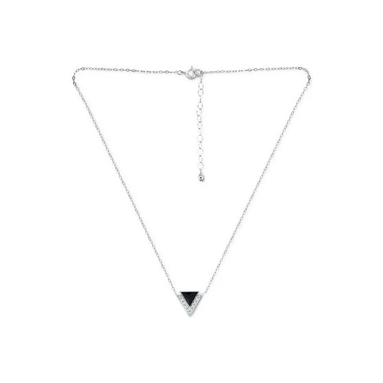 Hot Sale ❤️ Giani Bernini Cubic Zirconia & Enamel Triangle Pendant Necklace In Sterling Silver, 16 + 2 Extender, Created For Macy's ✔️ 3 Hot Sale ❤️ Giani Bernini Cubic Zirconia & Enamel Triangle Pendant Necklace In Sterling Silver, 16 + 2 Extender, Created For Macy's ✔️ - Image 3