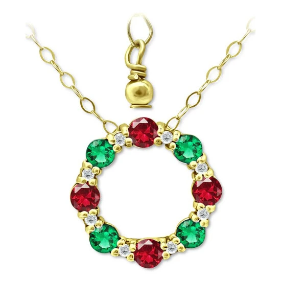 Cheap ✔️ Giani Bernini Multi-Stone Circle Wreath Pendant Necklace In 18k Gold-Plated Sterling Silver, 16 + 2 Extender, Created For Macy's Gold Over Silver 👏 1 Cheap ✔️ Giani Bernini Multi-Stone Circle Wreath Pendant Necklace In 18k Gold-Plated Sterling Silver, 16 + 2 Extender, Created For Macy's Gold Over Silver 👏