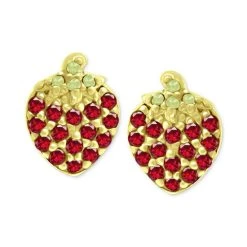 Buy βοΈ Giani Bernini Cubic Zirconia Strawberry Stud Earrings, Created For Macy's Sterling Silver β€οΈ