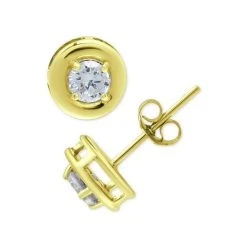 Brand new ✔️ Giani Bernini Cubic Zirconia Framed Stud Earrings, Created For Macy's Gold Over Silver ✨ -Giani Bernini Shop unnamed file 1380