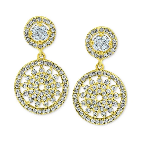 Best Sale 🌟 Giani Bernini Cubic Zirconia Medallion Drop Earrings, Created For Macy's Gold Over Silver 🎉 1 Best Sale 🌟 Giani Bernini Cubic Zirconia Medallion Drop Earrings, Created For Macy's Gold Over Silver 🎉