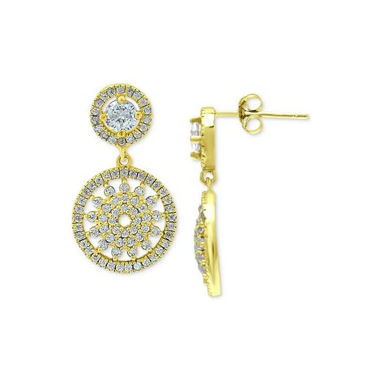 Best Sale 🌟 Giani Bernini Cubic Zirconia Medallion Drop Earrings, Created For Macy's Gold Over Silver 🎉 3 Best Sale 🌟 Giani Bernini Cubic Zirconia Medallion Drop Earrings, Created For Macy's Gold Over Silver 🎉 - Image 3
