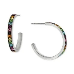 Cheap 🤩 Giani Bernini Crystal Small Hoop Earrings In Sterling Silver, 1, Created For Macy's 😍