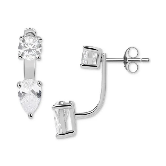 Flash Sale ๐ Giani Bernini Cubic Zirconia Front & Back Earrings In Sterling Silver, Created For Macy's โ 1 Flash Sale ๐ Giani Bernini Cubic Zirconia Front & Back Earrings In Sterling Silver, Created For Macy's โ