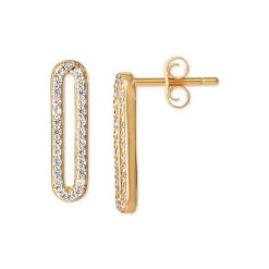 Cheapest ⌛ Giani Bernini Cubic Zirconia Paperclip Link Stud Earrings, Created For Macy's Gold Over Sterling Silver 🛒 -Giani Bernini Shop unnamed file 1432