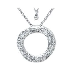 Discount ⭐ Giani Bernini Cubic Zirconia Twisted Circle 16 Pendant Necklace, Created For Macy's Silver 🤩 -Giani Bernini Shop unnamed file 1435