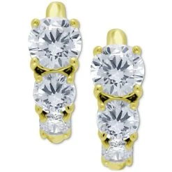 Top 10 ❤️ Giani Bernini Cubic Zirconia Graduated Small Huggie Hoop Earrings, 0.625, Created For Macy's Gold Over Silver ✨