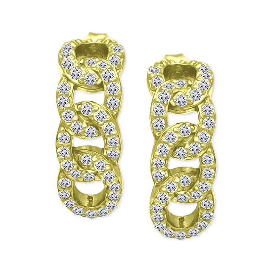 Top 10 🧨 Giani Bernini Cubic Zirconia Pavé Chain Link Half Hoop Earrings, Created For Macy's Gold Over Silver 👏 3 Top 10 🧨 Giani Bernini Cubic Zirconia Pavé Chain Link Half Hoop Earrings, Created For Macy's Gold Over Silver 👏 - Image 3