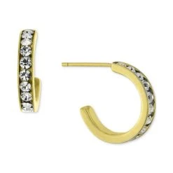 Top 10 😍 Giani Bernini Crystal Small Hoop Earrings In 18k Gold-Plated Sterling Silver, 0.59, Created For Macy's Gold Over Silver 🎉