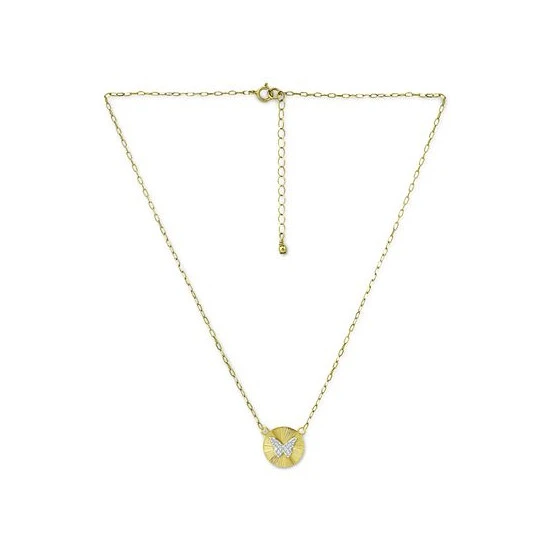 Discount ⌛ Giani Bernini Cubic Zirconia Butterfly Disc Pendant Necklace, 16 + 2 Extender, Created For Macy's Gold Over Silver 🎁 3 Discount ⌛ Giani Bernini Cubic Zirconia Butterfly Disc Pendant Necklace, 16 + 2 Extender, Created For Macy's Gold Over Silver 🎁 - Image 3