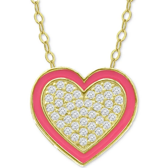 Best Pirce โ Giani Bernini Cubic Zirconia & Enamel Heart Pendant Necklace, 16 + 2 Extender, Created For Macy's Sterling Silver ๐ 1 Best Pirce โ Giani Bernini Cubic Zirconia & Enamel Heart Pendant Necklace, 16 + 2 Extender, Created For Macy's Sterling Silver ๐