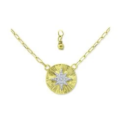 Budget π Giani Bernini Cubic Zirconia Starburst Disc Pendant Necklace, 16 + 2 Extender, Created For Macy's Sterling Silver β