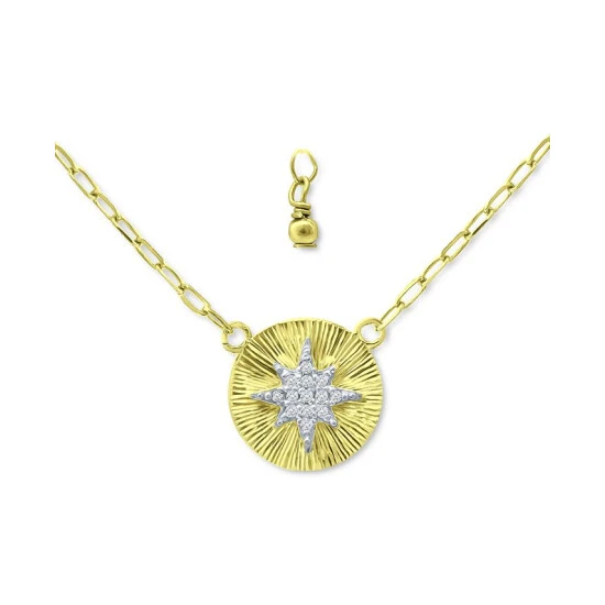 Budget 😉 Giani Bernini Cubic Zirconia Starburst Disc Pendant Necklace, 16 + 2 Extender, Created For Macy's Sterling Silver ⭐ 1 Budget 😉 Giani Bernini Cubic Zirconia Starburst Disc Pendant Necklace, 16 + 2 Extender, Created For Macy's Sterling Silver ⭐