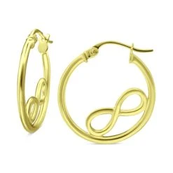 Cheapest ⌛ Giani Bernini Infinity Accent Small Hoop Earrings In 18k Gold-Plated Sterling Silver, 0.75, Created For Macy's Gold Over Silver 🎉