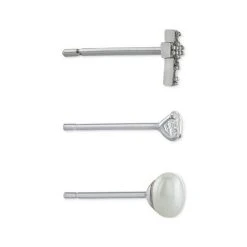 Hot Sale 🔥 Giani Bernini 3-Pc. Cubic Zirconia & Cultured Freshwater Pearl (4mm) Stud Earrings In Sterling Silver, Created For Macy's 😍 -Giani Bernini Shop unnamed file 1518