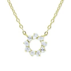 Cheapest 🛒 Giani Bernini Cubic Zirconia Pear Circle Pendant Necklace, 16 + 2 Extender, Created For Macy's Sterling Silver ✔️
