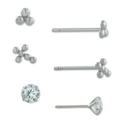 Top 10 ✨ Giani Bernini 3-Pc. Set Cubic Zirconia Bead Stud Earrings In Sterling Silver, Created For Macy's 🎉