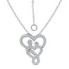 Promo 😉 Giani Bernini Cubic Zirconia Intertwined Mom & Child Heart Pendant Necklace In Sterling Silver, 16 + 2 Extender, Created For Macy's ❤️