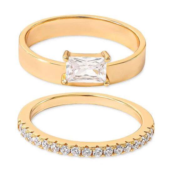 Cheap ⭐ Giani Bernini 2-Pc. Set Cubic Zirconia Ring & Pavé Band In 18k Gold-Plated Sterling Silver, Created For Macy's Gold Over Sterling Silver 😍 1 Cheap ⭐ Giani Bernini 2-Pc. Set Cubic Zirconia Ring & Pavé Band In 18k Gold-Plated Sterling Silver, Created For Macy's Gold Over Sterling Silver 😍