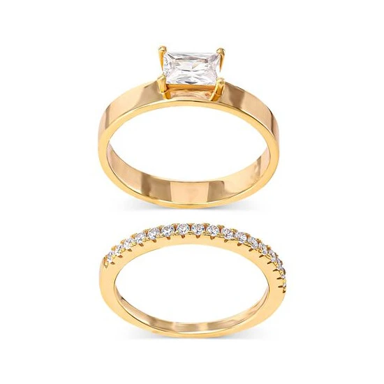 Cheap ⭐ Giani Bernini 2-Pc. Set Cubic Zirconia Ring & Pavé Band In 18k Gold-Plated Sterling Silver, Created For Macy's Gold Over Sterling Silver 😍 3 Cheap ⭐ Giani Bernini 2-Pc. Set Cubic Zirconia Ring & Pavé Band In 18k Gold-Plated Sterling Silver, Created For Macy's Gold Over Sterling Silver 😍 - Image 3