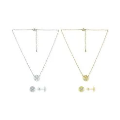 Cheap 😀 Giani Bernini Cubic Zirconia Butterfly Cluster Necklace & Disc Stud Earrings Jewelry Collection, Created For Macy's Gold Over Silver ✨