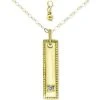 Coupon 🎁 Giani Bernini Cubic Zirconia Dog Tag Pendant Necklace In 18k Gold-Plated Sterling Silver, 16 + 2 Extender, Created For Macy's Gold Over Silver 😍