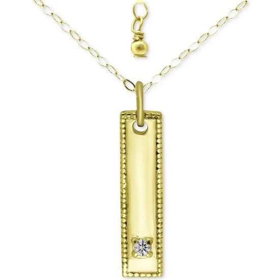 Coupon 🎁 Giani Bernini Cubic Zirconia Dog Tag Pendant Necklace In 18k Gold-Plated Sterling Silver, 16 + 2 Extender, Created For Macy's Gold Over Silver 😍 1 Coupon 🎁 Giani Bernini Cubic Zirconia Dog Tag Pendant Necklace In 18k Gold-Plated Sterling Silver, 16 + 2 Extender, Created For Macy's Gold Over Silver 😍